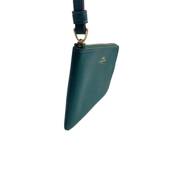 Coach Women's Emerald Green Wristlet Purse Sz S - Picture 4 of 11
